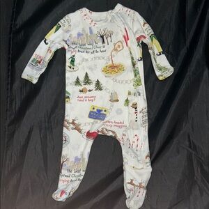 Pottery Barn Holiday Print Kids One Piece